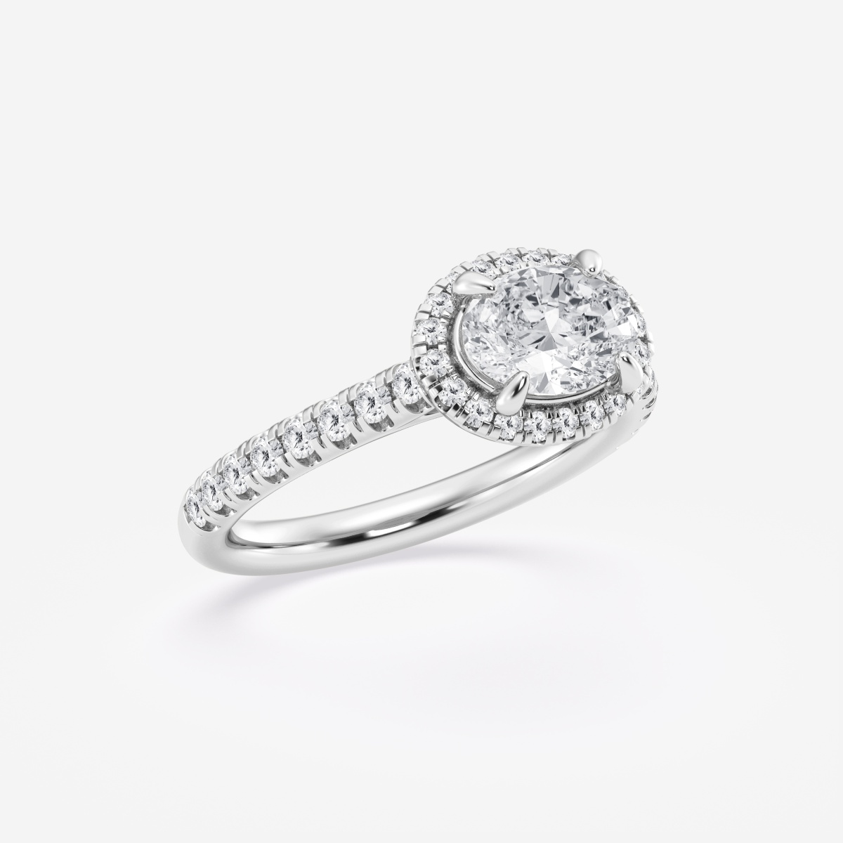 Additional Image 1 for  1 2/5 ctw Oval Lab Grown Diamond East-West Halo Engagement Ring