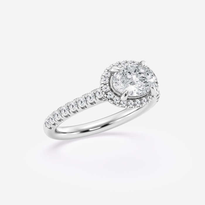 1 2/5 ctw Oval Lab Grown Diamond East-West Halo Engagement Ring