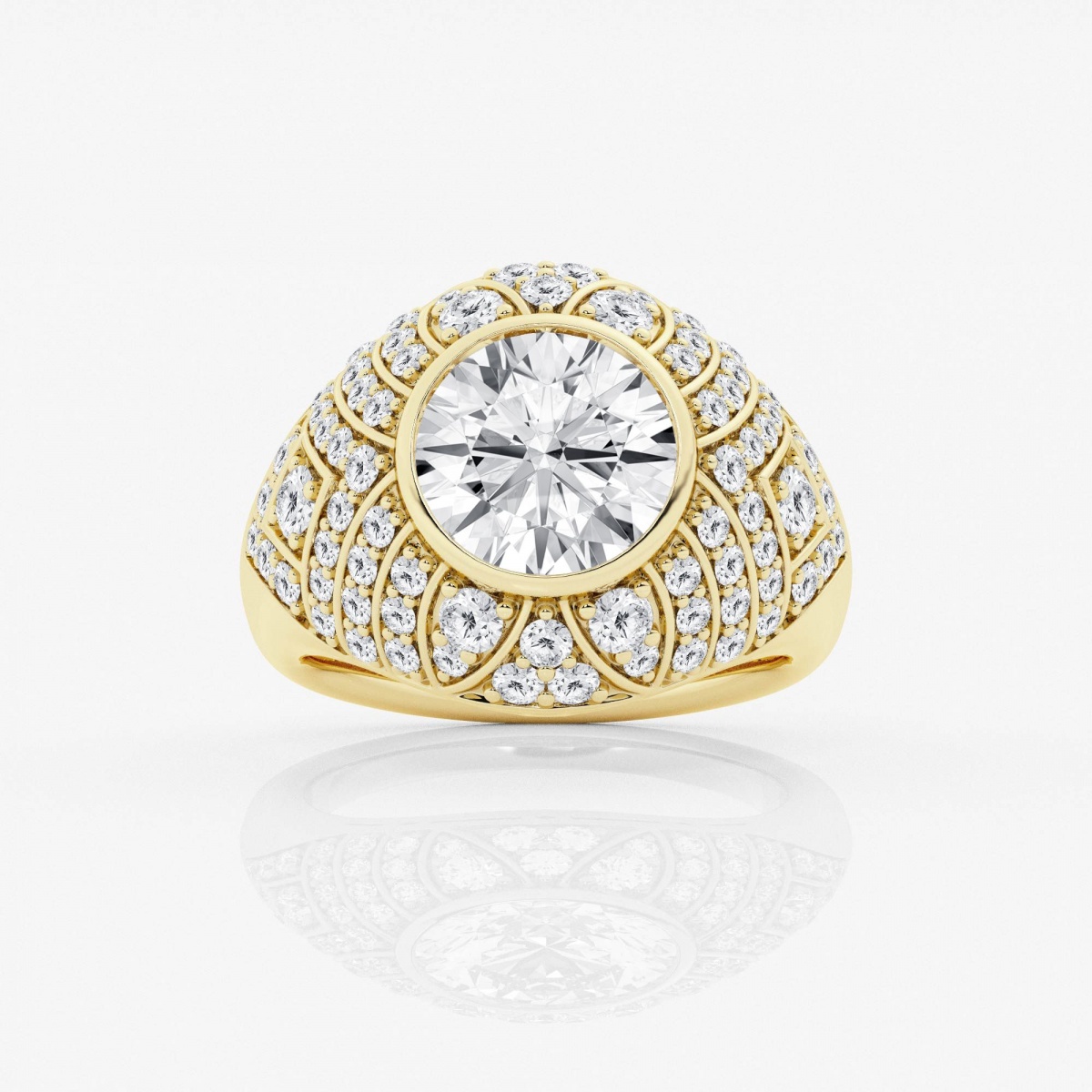 3 3/8 ctw Lab Grown Diamond Round Shape Engagement Ring