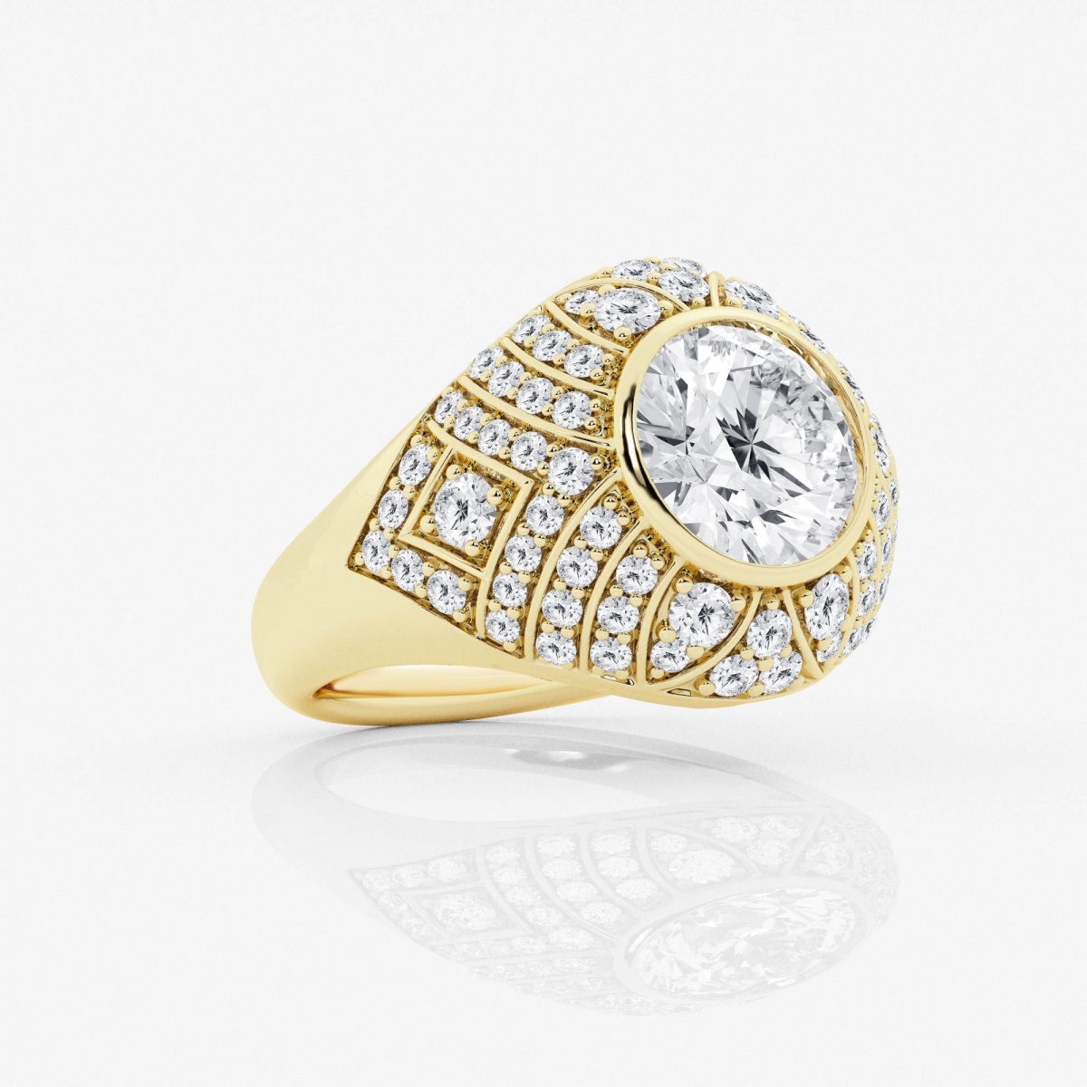 Additional Image 1 for  3 3/8 ctw Lab Grown Diamond Round Shape Engagement Ring