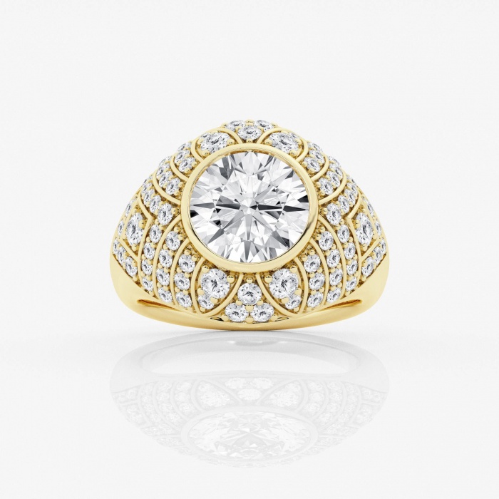 3 3/8 ctw Lab Grown Diamond Round Shape Engagement Ring