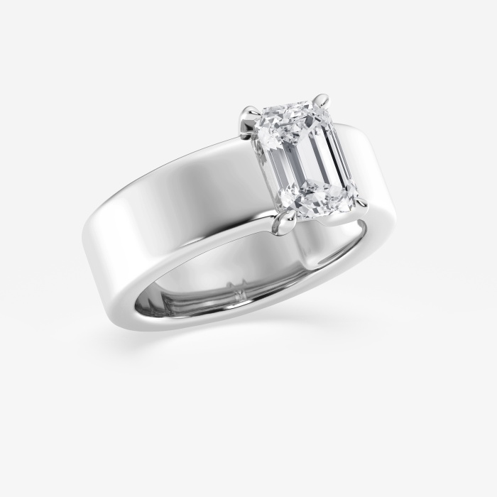 2 ctw Emerald Lab Grown Diamond 6mm Bold Solitaire Engagement Ring
