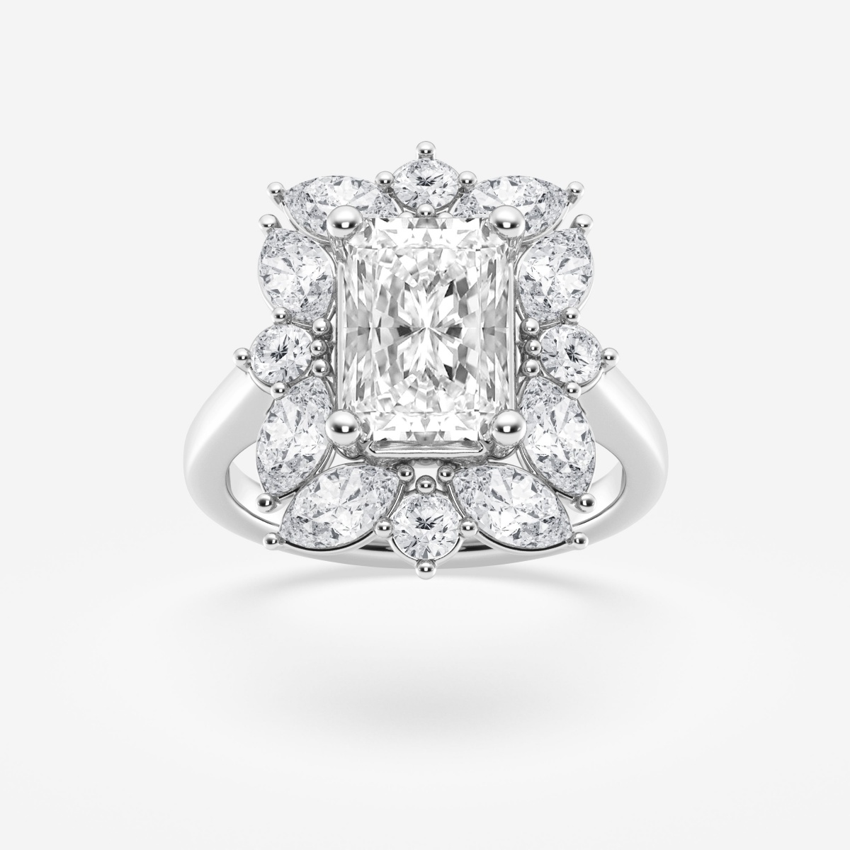 4 ctw Radiant Lab Grown Diamond Halo Engagement Ring
