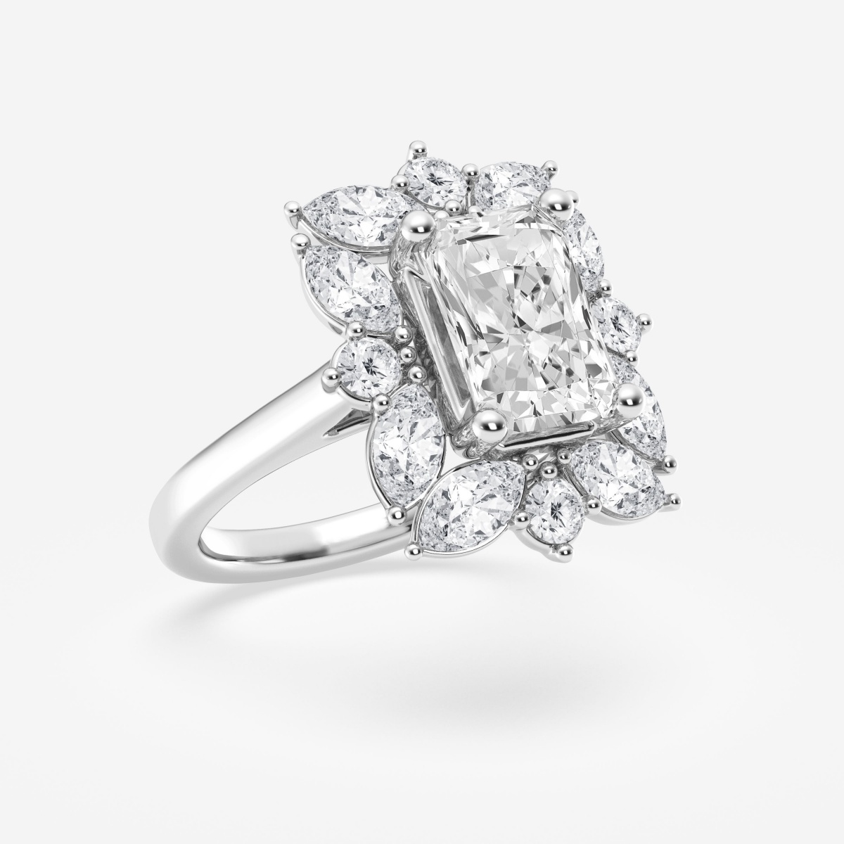 Additional Image 1 for  4 ctw Radiant Lab Grown Diamond Halo Engagement Ring