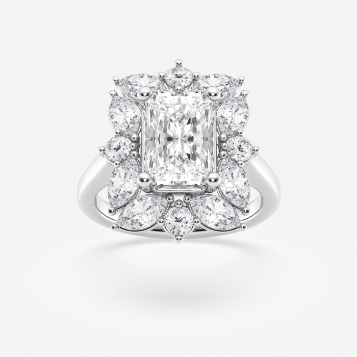 4 ctw Radiant Lab Grown Diamond Halo Engagement Ring