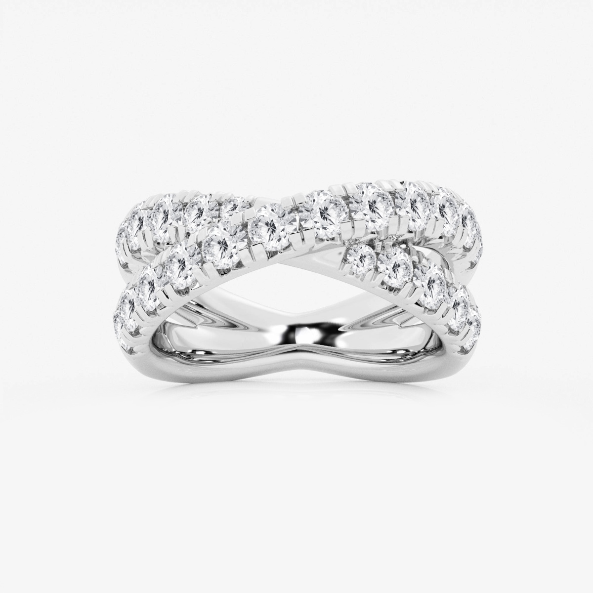 2 ctw Round Lab Grown Diamond Crossover Fashion Band