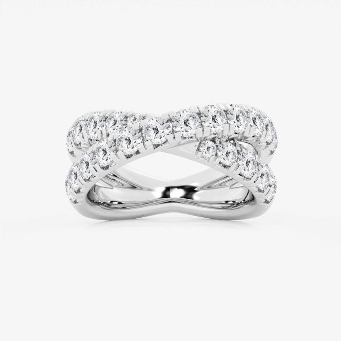 2 ctw Round Lab Grown Diamond Crossover Fashion Band