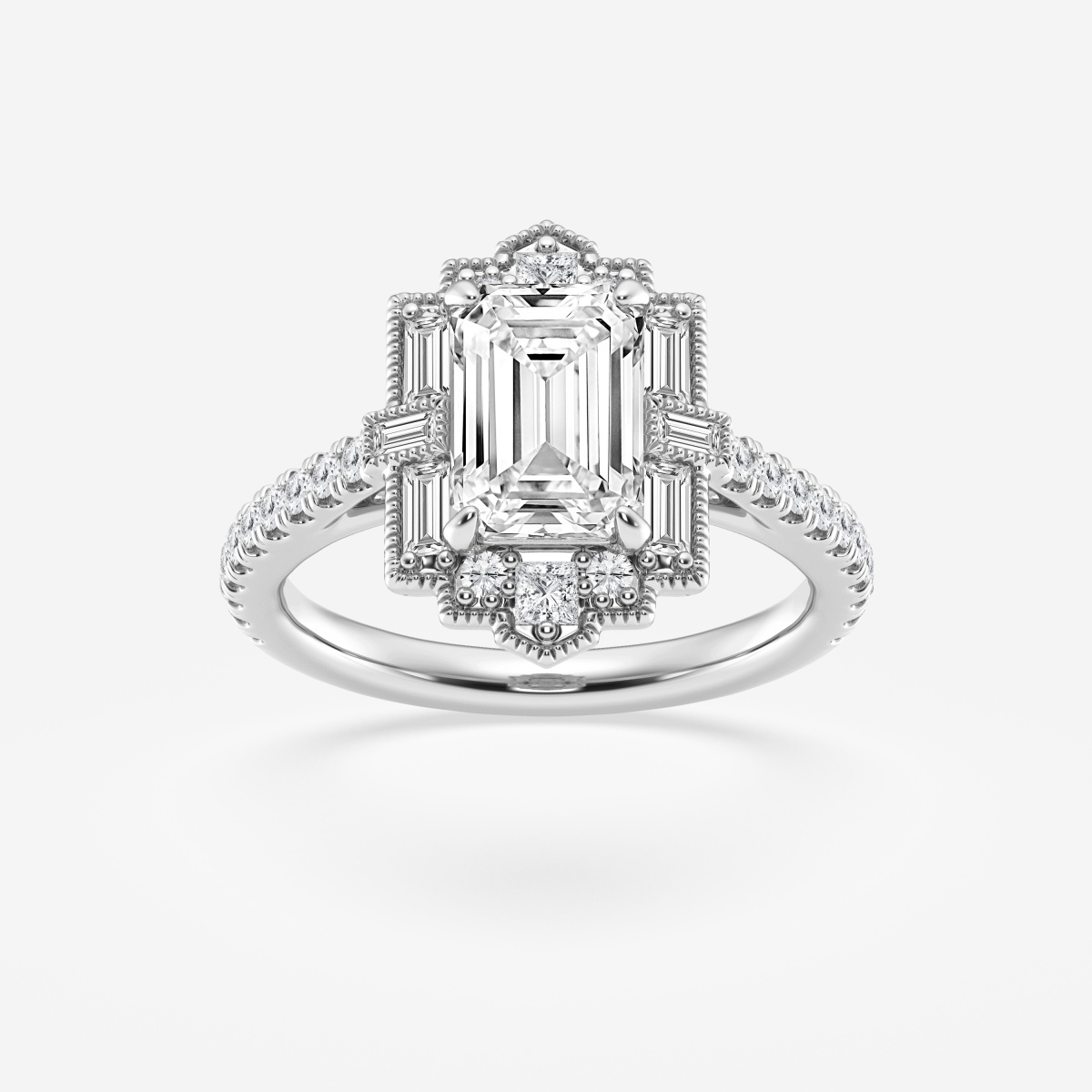 2 2/3 ctw Multi-Shape Lab Grown Diamond Vintage Inspired Art Deco Engagement Ring