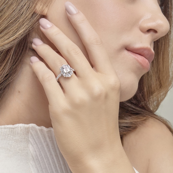 2 2/3 ctw Multi-Shape Lab Grown Diamond Vintage Inspired Art Deco Engagement Ring