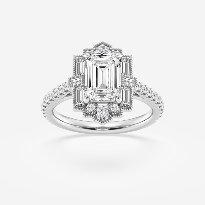 2 2/3 ctw Multi-Shape Lab Grown Diamond Vintage Inspired Art Deco Engagement Ring