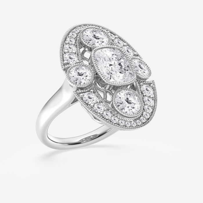 4 1/5 ctw Cushion Lab Grown Diamond Vintage Inspired Engagement Ring