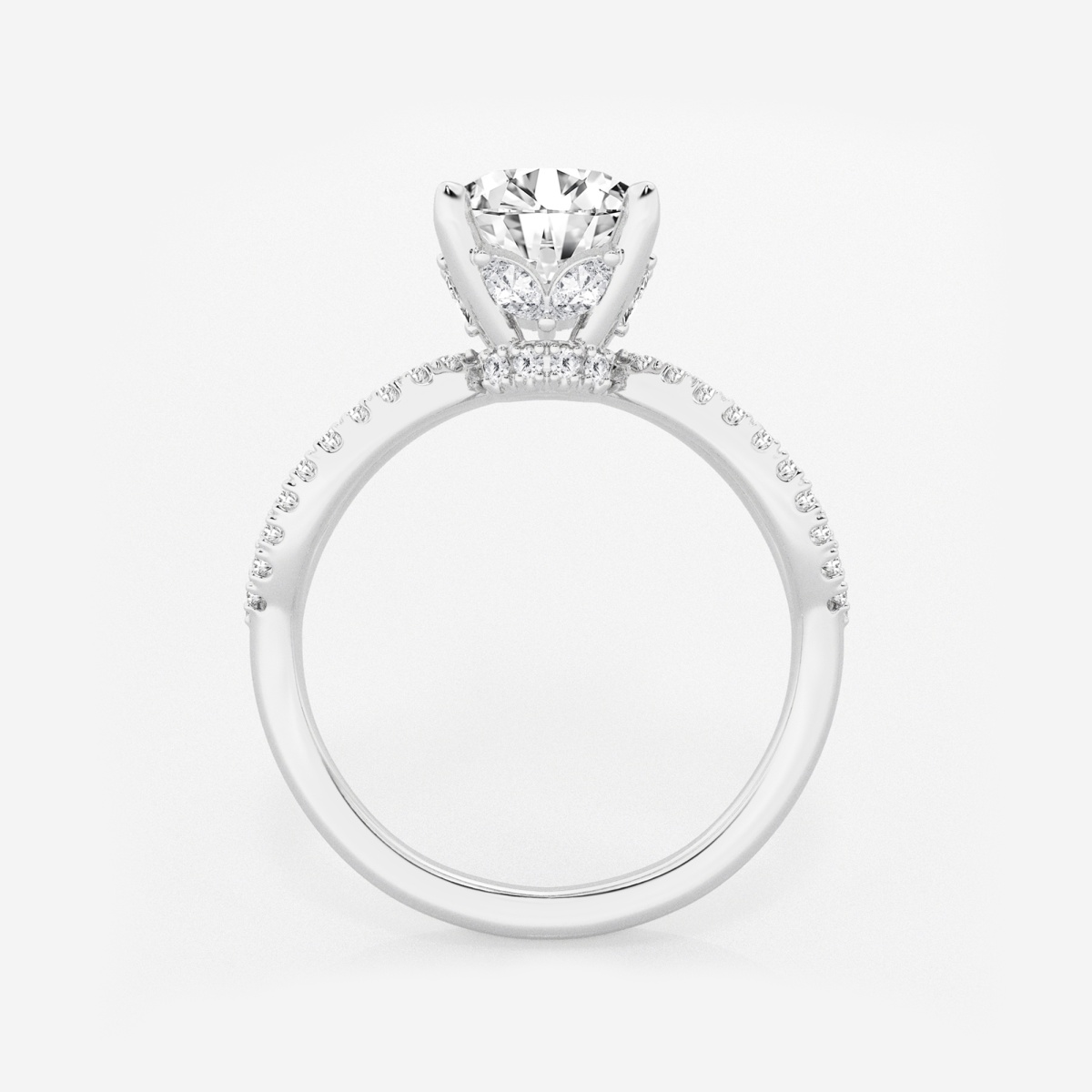 Additional Image 1 for  2 1/2 ctw Round Lab Grown Diamond Twist Shank Hidden Halo Engagement Ring