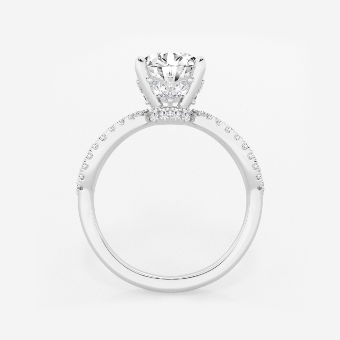 2 1/2 ctw Round Lab Grown Diamond Twist Shank Hidden Halo Engagement Ring