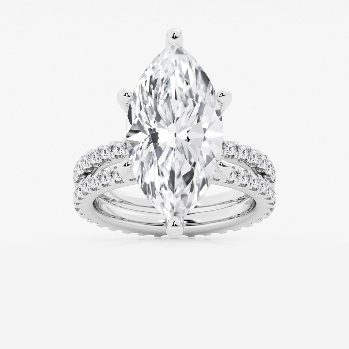 9 1/5 ctw Marquise Lab Grown Diamond Split Double Band Eternity Engagement Ring