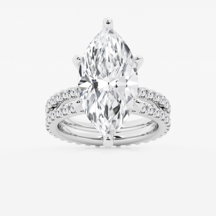 9 1/5 ctw Marquise Lab Grown Diamond Split Double Band Eternity Engagement Ring