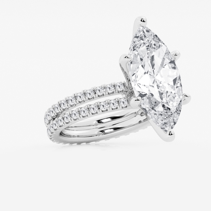 9 1/5 ctw Marquise Lab Grown Diamond Split Double Band Eternity Engagement Ring