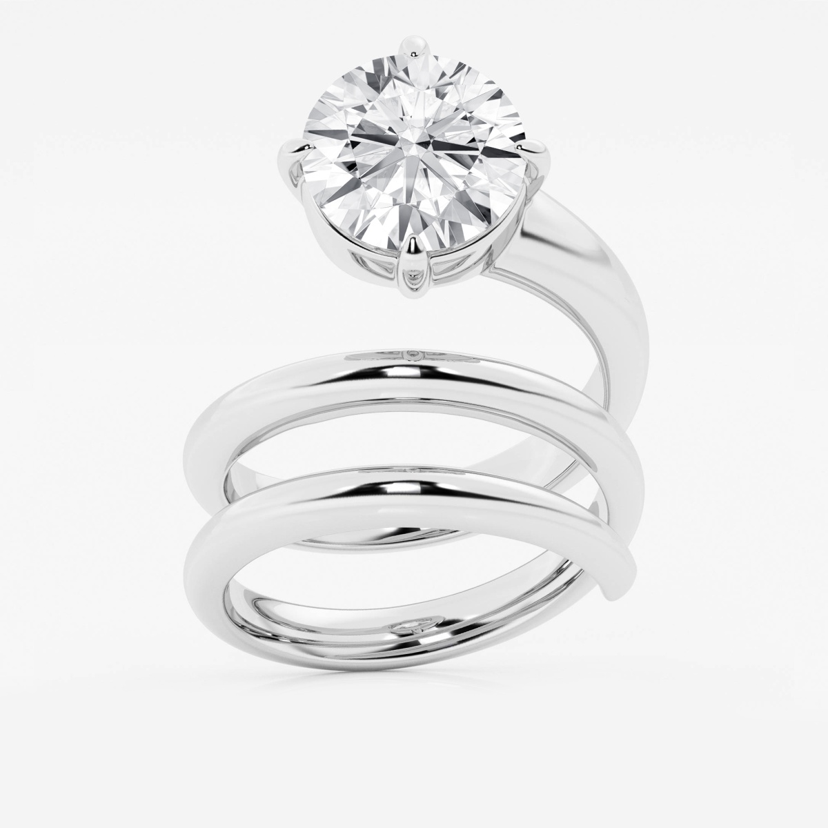 4 1/2 ctw Round Lab Grown Diamond Spiral Single Stone Fashion Ring