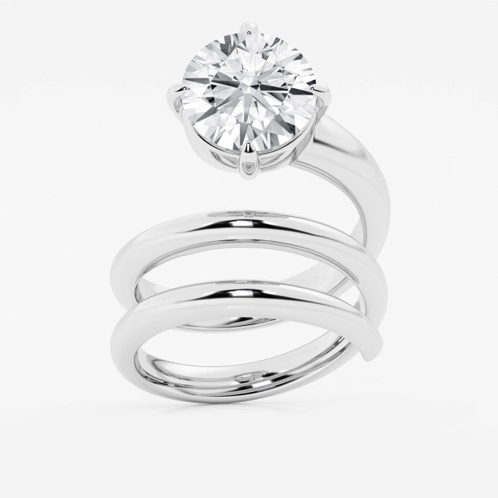 4 1/2 ctw Round Lab Grown Diamond Spiral Single Stone Fashion Ring