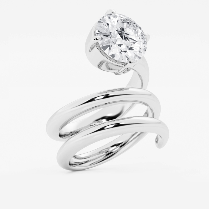 4 1/2 ctw Round Lab Grown Diamond Spiral Single Stone Fashion Ring