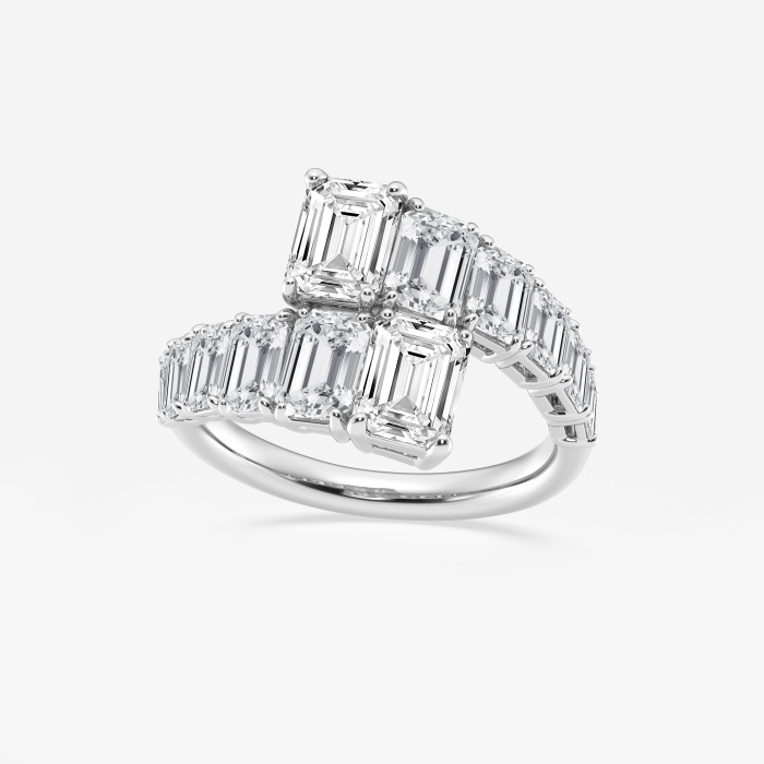 4 ctw Emerald Lab Grown Diamond Graduated Bypass Fashion Ring
