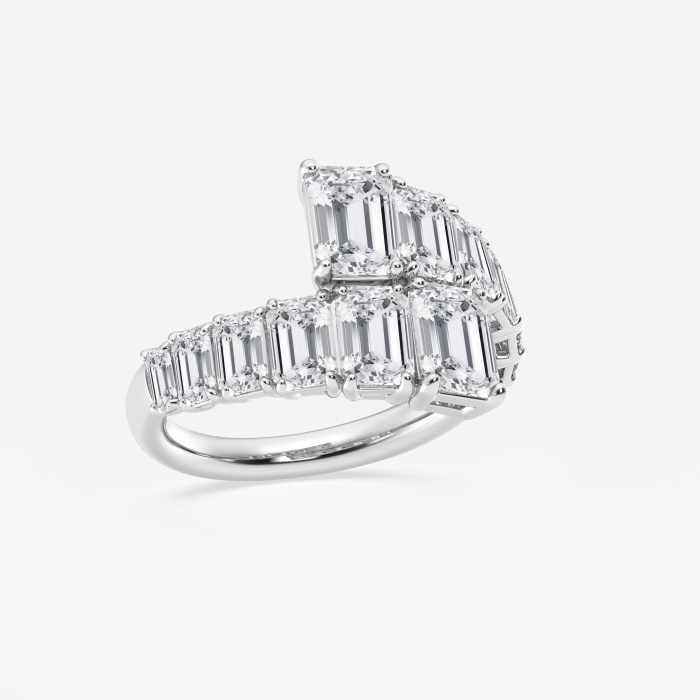 4 ctw Emerald Lab Grown Diamond Graduated Bypass Fashion Ring