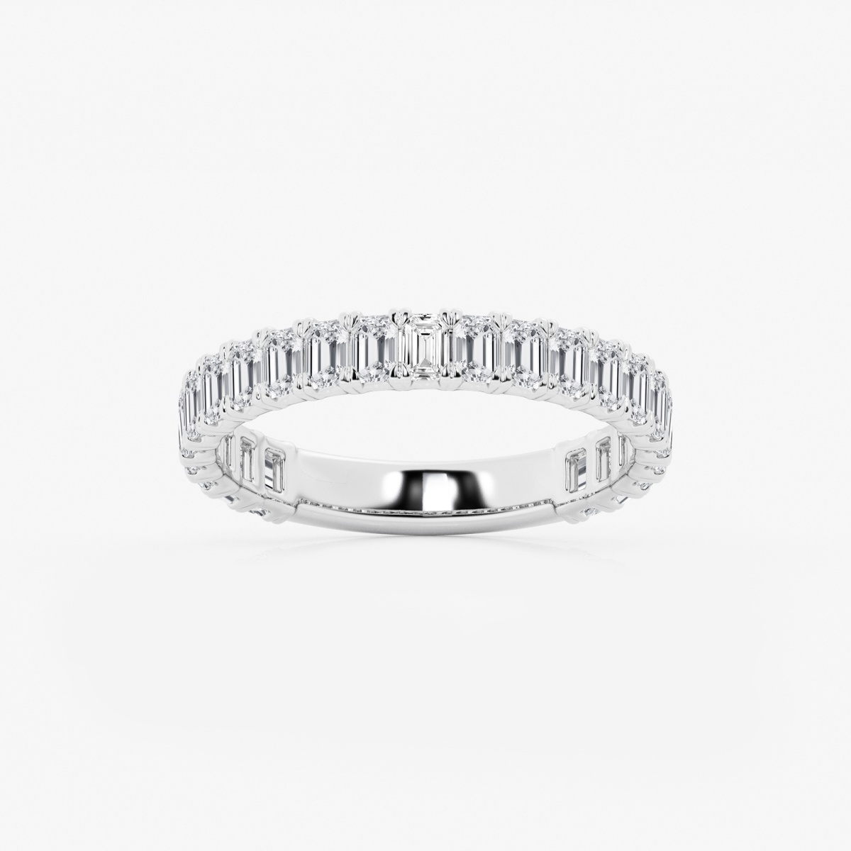 1 1/2 ctw Emerald Lab Grown Diamond Three Quarter Eternity Wedding Band