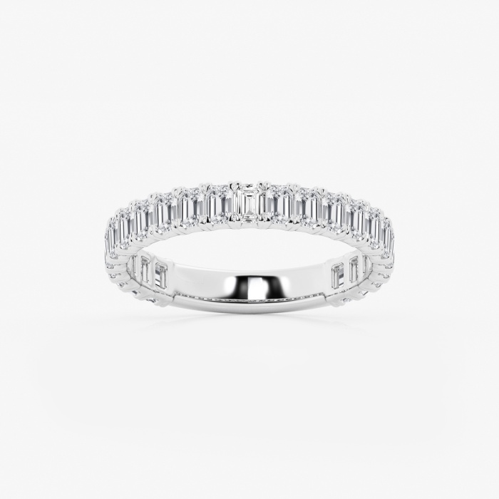 1 1/2 ctw Emerald Lab Grown Diamond Three Quarter Eternity Wedding Band