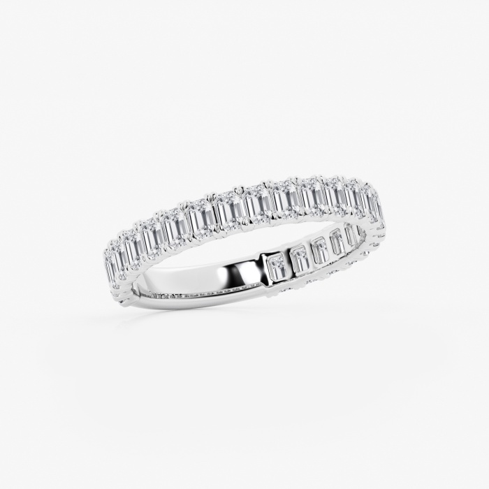 1 1/2 ctw Emerald Lab Grown Diamond Three Quarter Eternity Wedding Band
