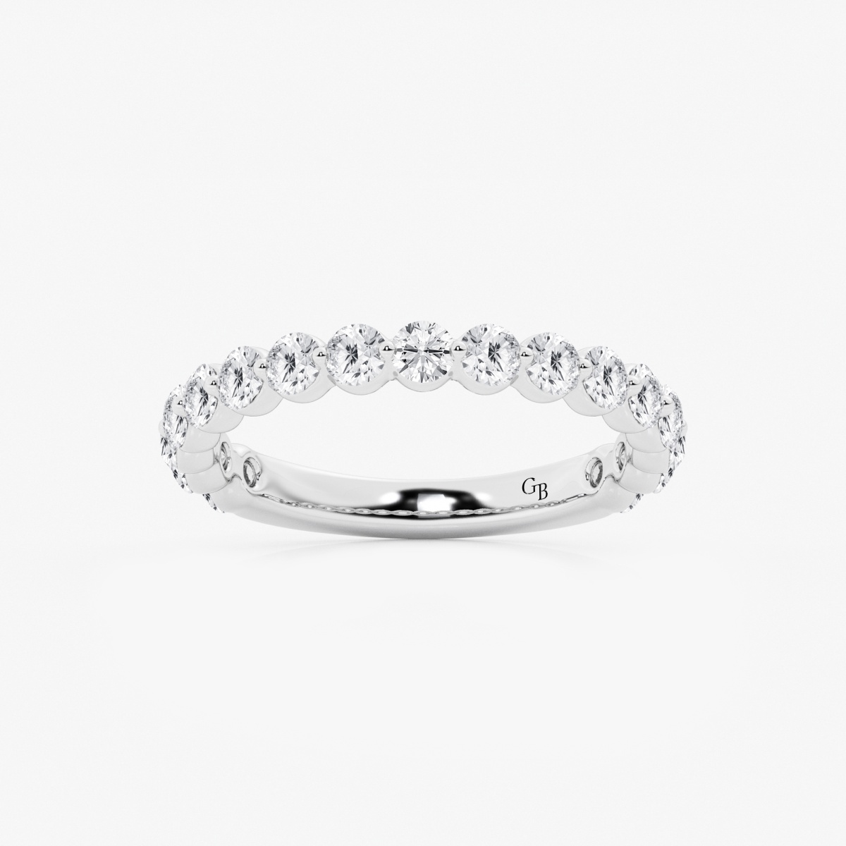 1 ctw Round Lab Grown Diamond Three Quarter Eternity Wedding Band