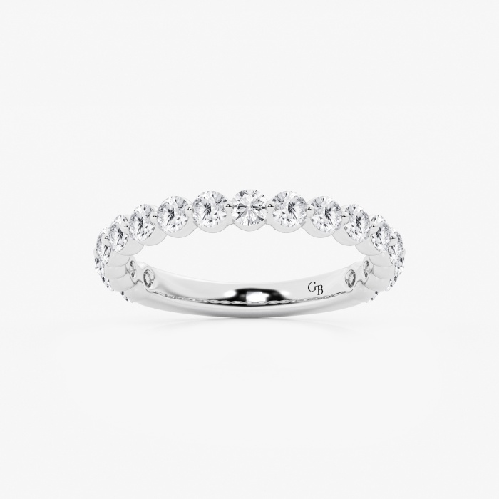 1 ctw Round Lab Grown Diamond Three Quarter Eternity Wedding Band