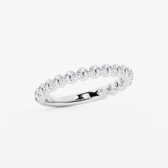 1 ctw Round Lab Grown Diamond Three Quarter Eternity Wedding Band