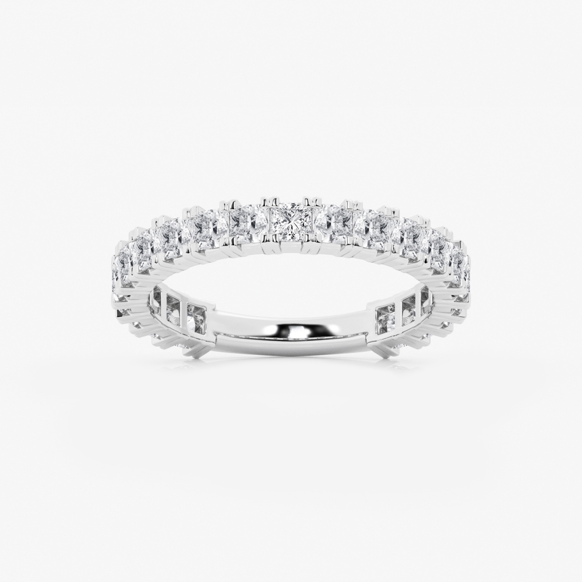 1 1/2 ctw Princess Lab Grown Diamond Three Quarter Eternity Wedding Band