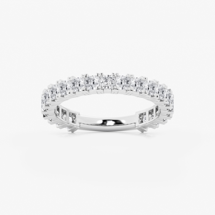 1 1/2 ctw Princess Lab Grown Diamond Three Quarter Eternity Wedding Band