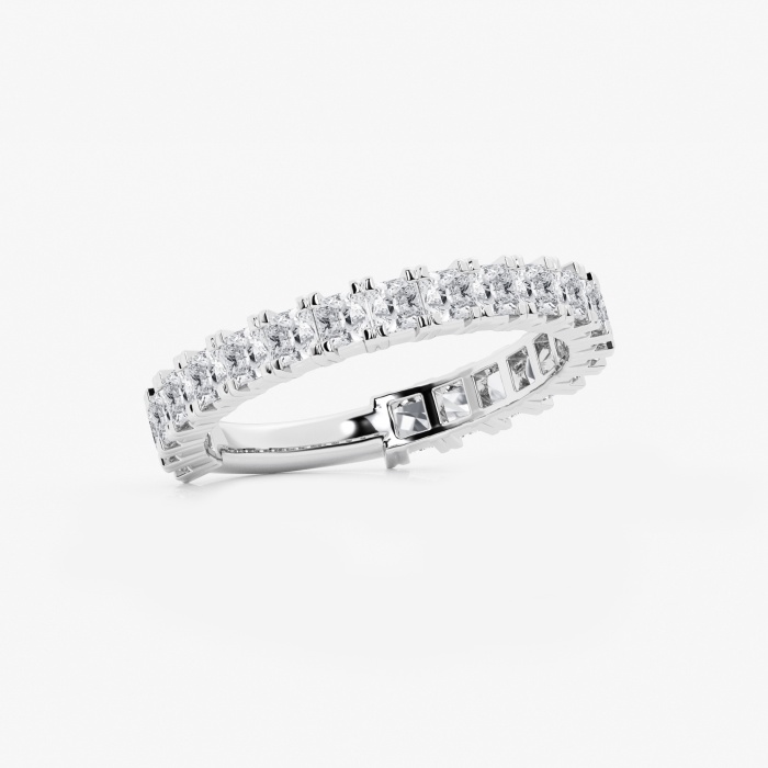1 1/2 ctw Princess Lab Grown Diamond Three Quarter Eternity Wedding Band