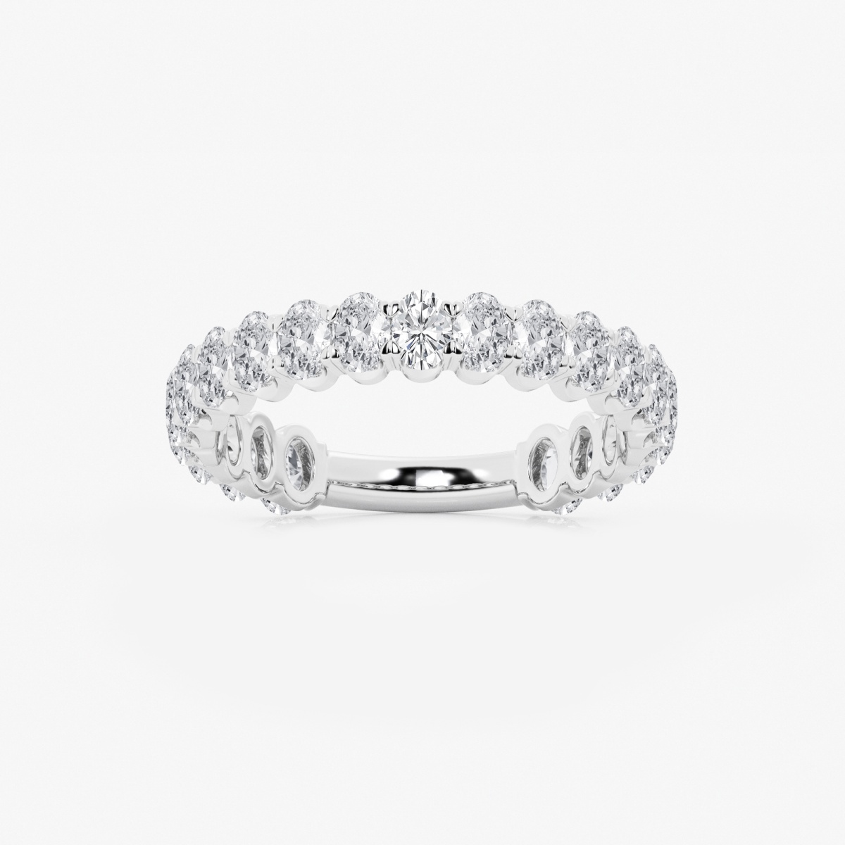 1 1/2 ctw Oval Lab Grown Diamond Three Quarter Eternity Wedding Band