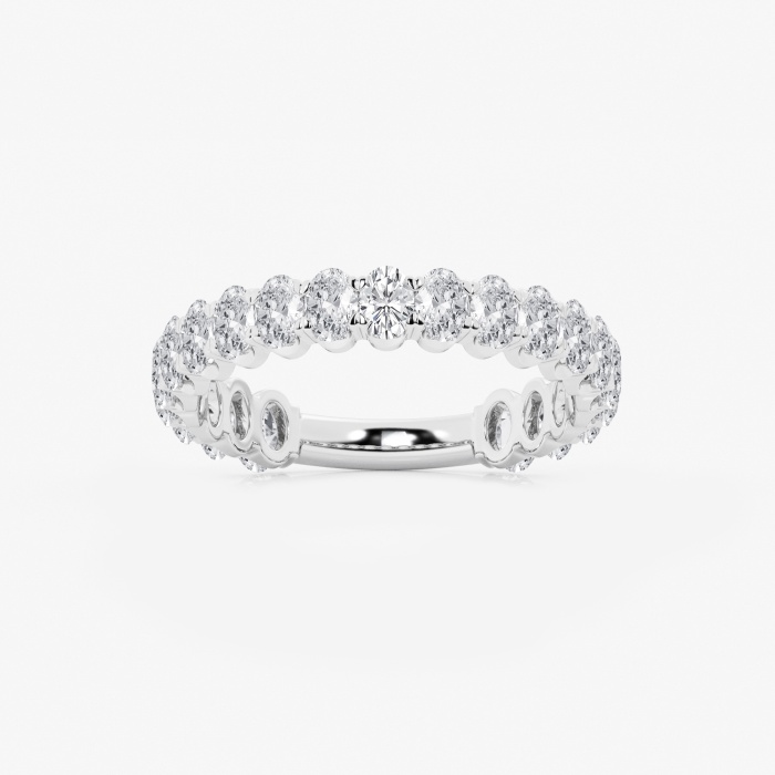 1 1/2 ctw Oval Lab Grown Diamond Three Quarter Eternity Wedding Band