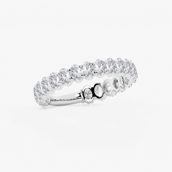 1 1/2 ctw Oval Lab Grown Diamond Three Quarter Eternity Wedding Band