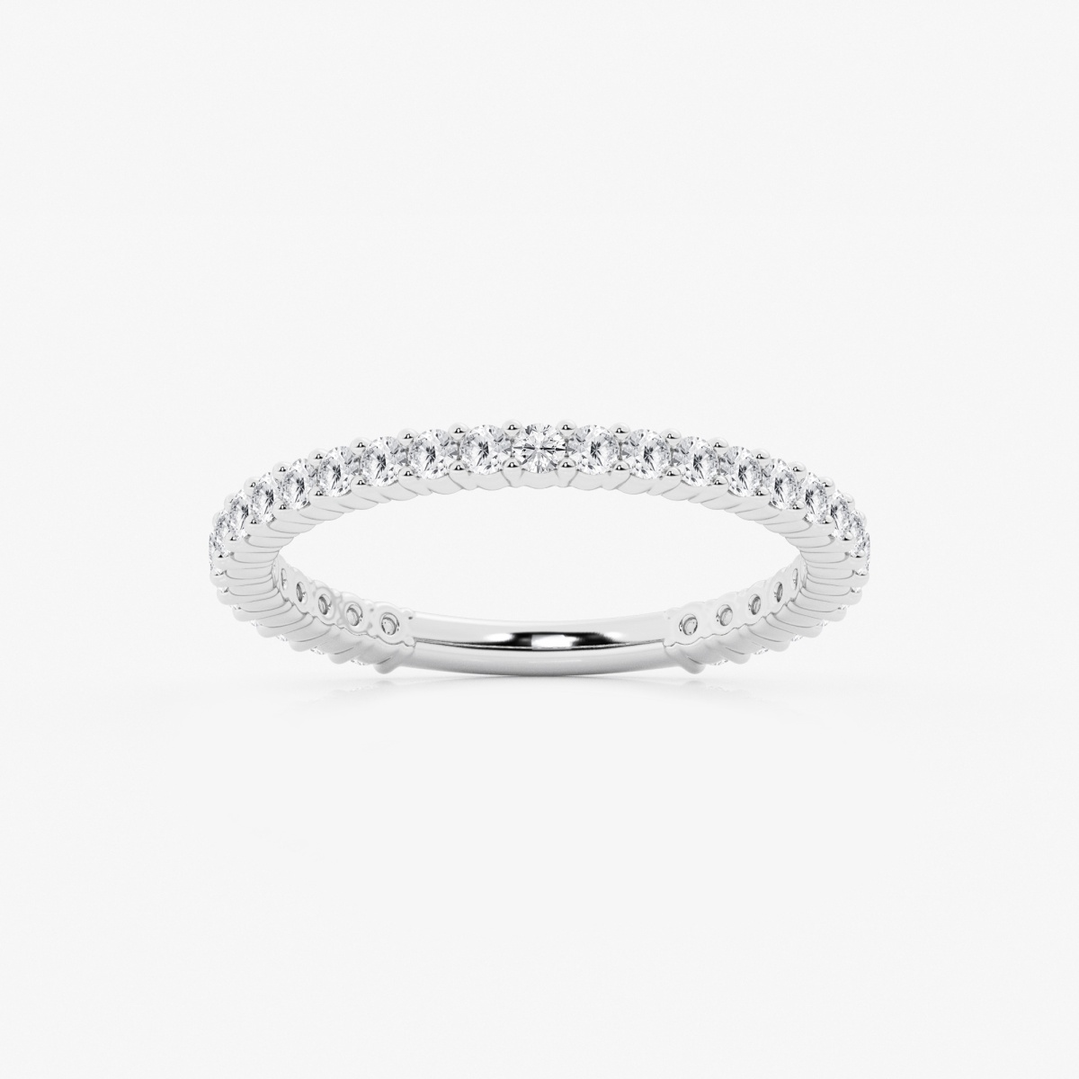 1/2 ctw Round Lab Grown Diamond Three Quarter Eternity Shared Prong Wedding Band