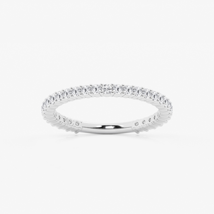 1/2 ctw Round Lab Grown Diamond Three Quarter Eternity Shared Prong Wedding Band