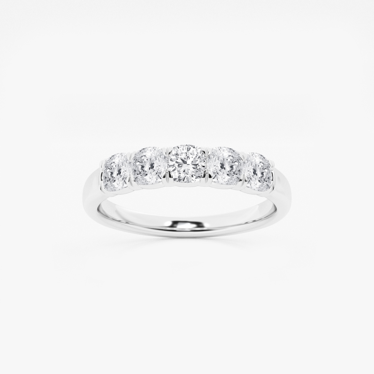 1 ctw Cushion Lab Grown Diamond Five-Stone Anniversary Band