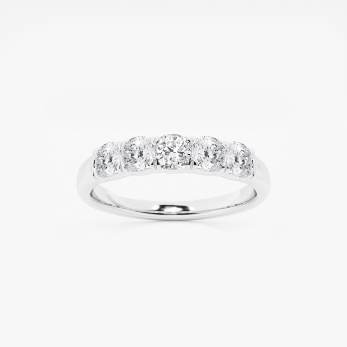 1 ctw Cushion Lab Grown Diamond Five-Stone Anniversary Band