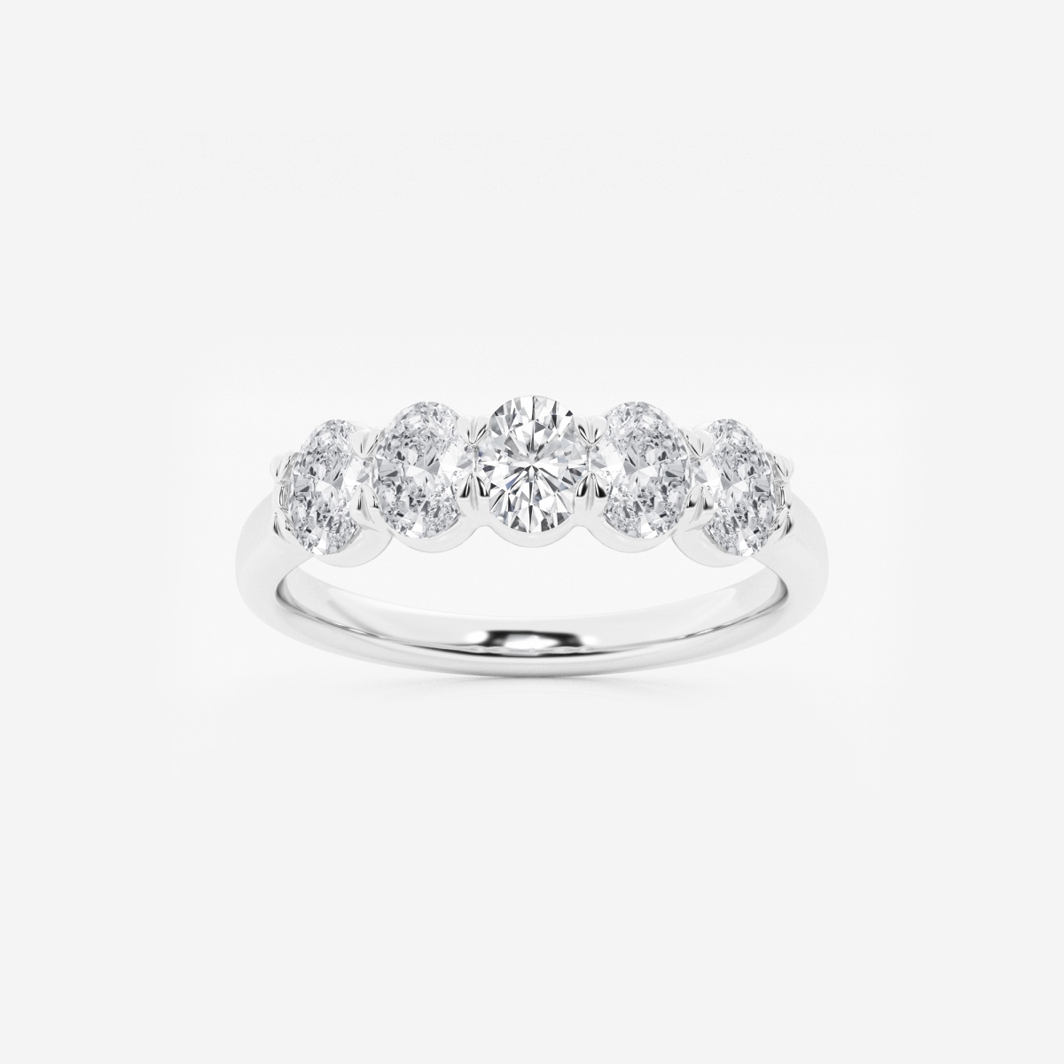 1 ctw Oval Lab Grown Diamond Five-Stone Anniversary Band