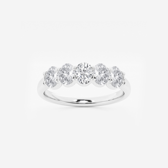 1 ctw Oval Lab Grown Diamond Five-Stone Anniversary Band