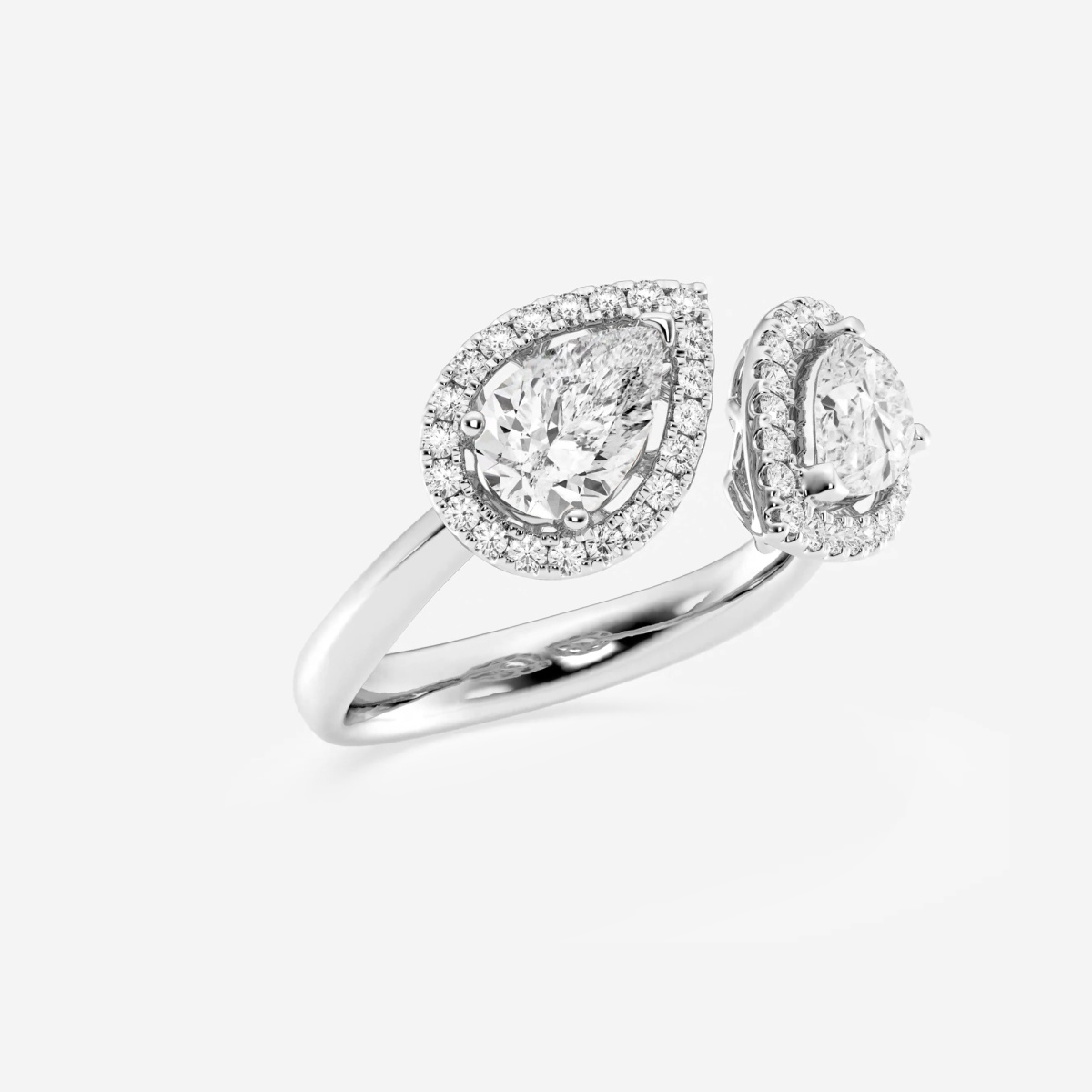 Additional Image 1 for  1 3/4 ctw Pear and Round Lab Grown Diamond Halo Fashion Ring