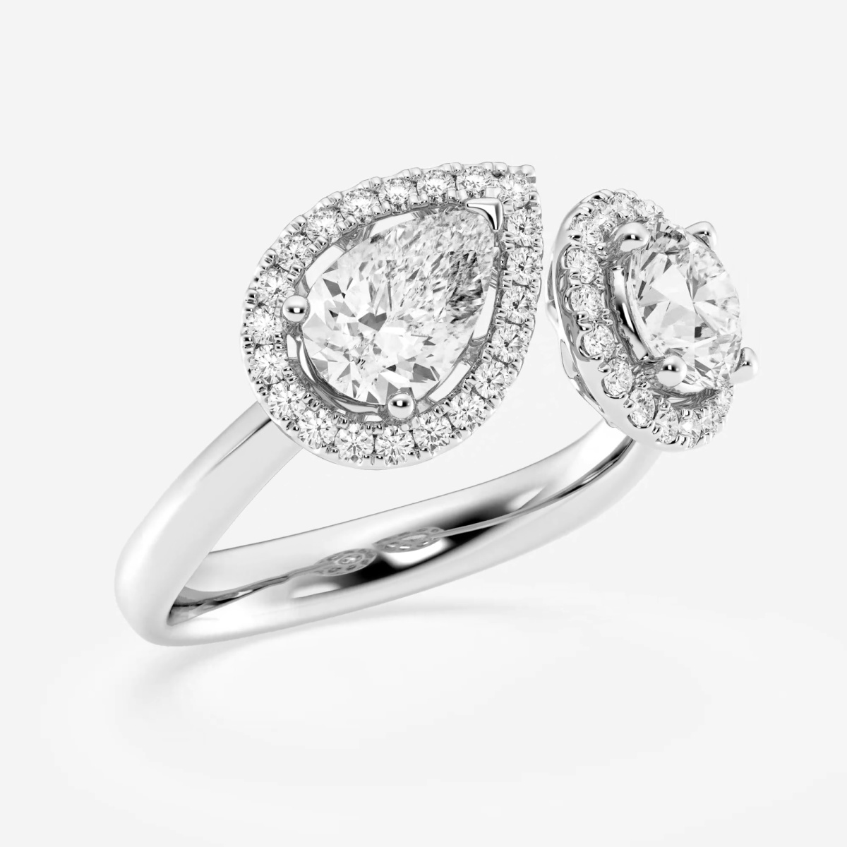 Additional Image 1 for  1 3/4 ctw Pear and Round Lab Grown Diamond Halo Fashion Ring