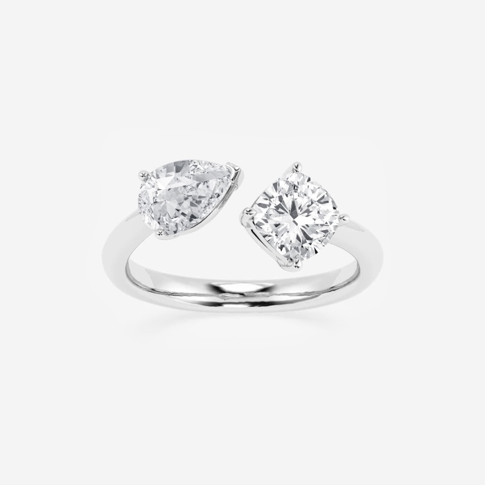 1 1/2 ctw Toi Et Moi Pear and Cushion Fashion Ring