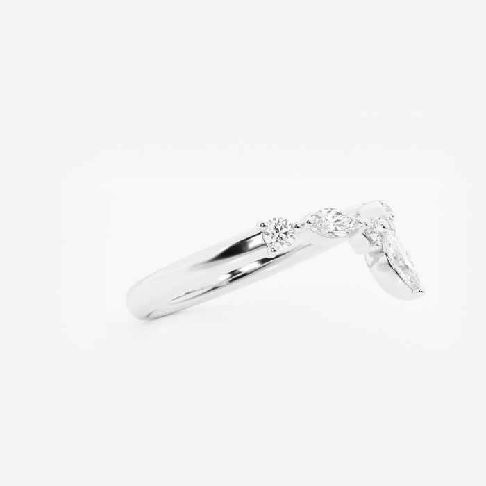 2/5 ctw Round and Marquise Lab Grown Diamond Chevron Stackable Ring