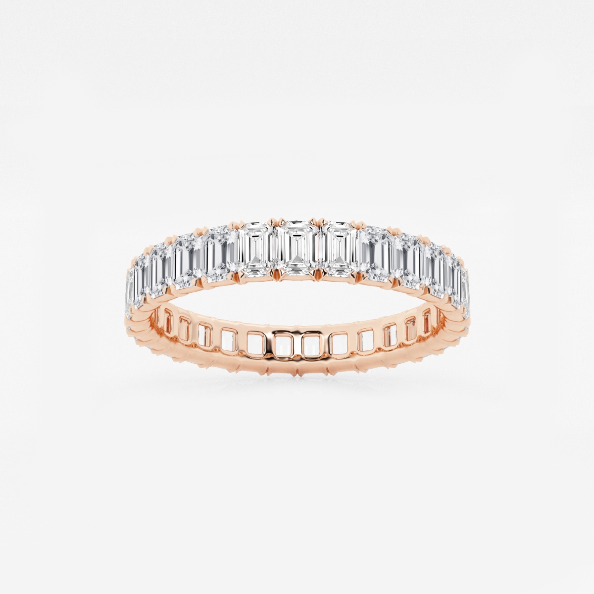 2 ctw Emerald Lab Grown Diamond Eternity Band - 3mm Width