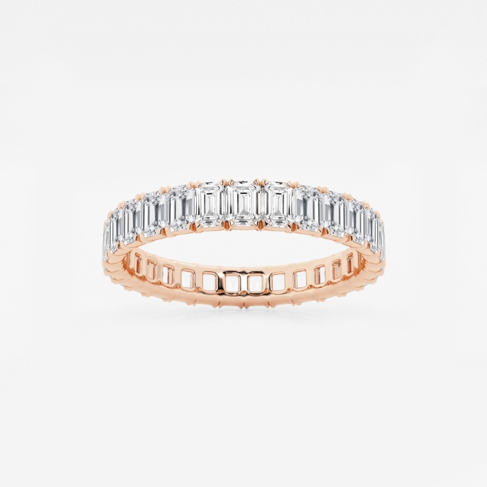 2 ctw Emerald Lab Grown Diamond Eternity Band - 3mm Width