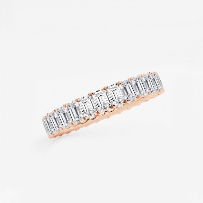 2 ctw Emerald Lab Grown Diamond Eternity Band - 3mm Width
